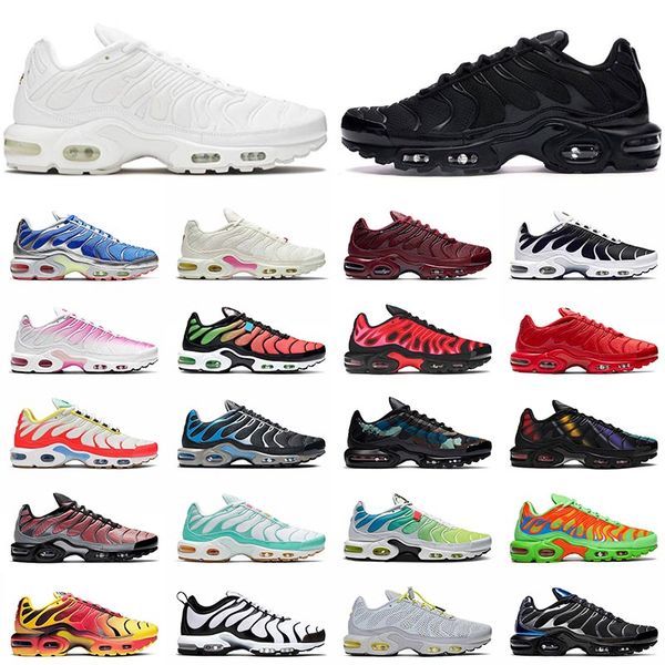 

2021 plus tn sport running shoes triple black sup all white mens womens blue silver mean green woraldwide team red trainers sneakers 36-46, White;red