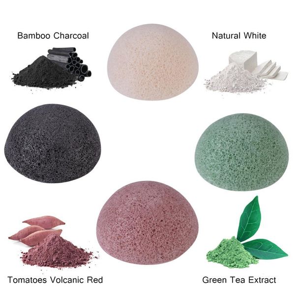 Più nuovo Konjac Sponge Facial Puff Face Cleanse Spugne per lavaggio Konjac Konnyaku Exfoliator Pulizia spugna Strumenti Spazzole da bagno 9088