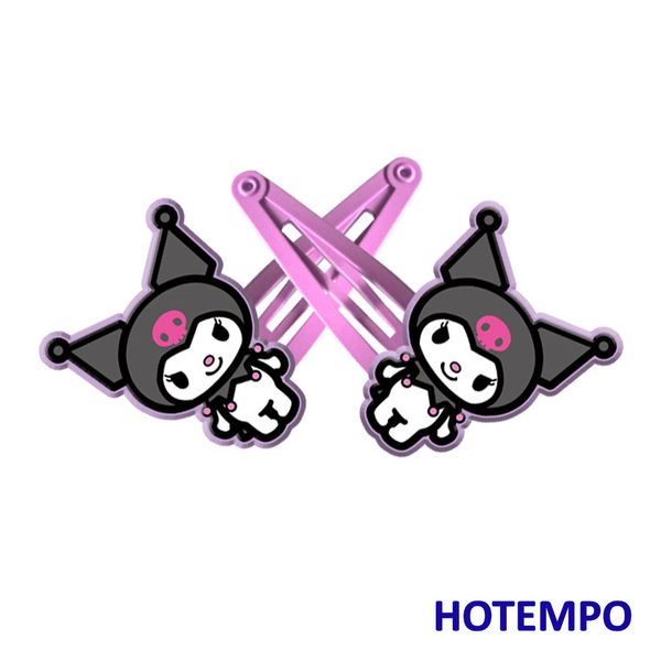 

japan cute cartoon kuromi melody childhood baby girl kawaii hair accessories hairpins elastic hairbands hair clip for kids gift q1214, Slivery;white