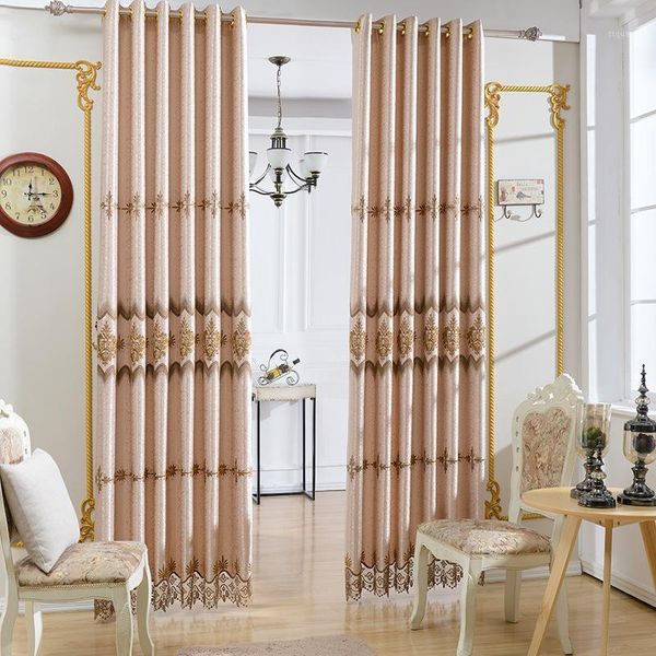 

high-precision embroidery european style curtains luxury left and right biparting open curtains for living dining room bedroom1
