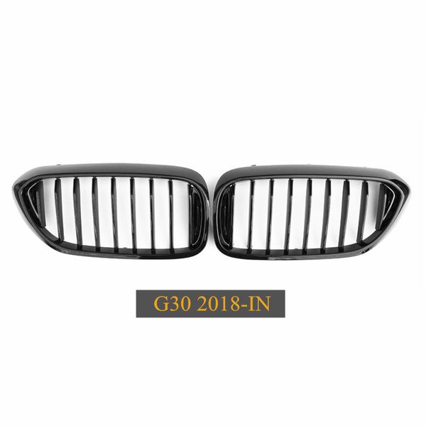 Ein Paar glänzend schwarze Mesh-Grillgitter für 5er-Serie G30 G38 Racing Grills Grills