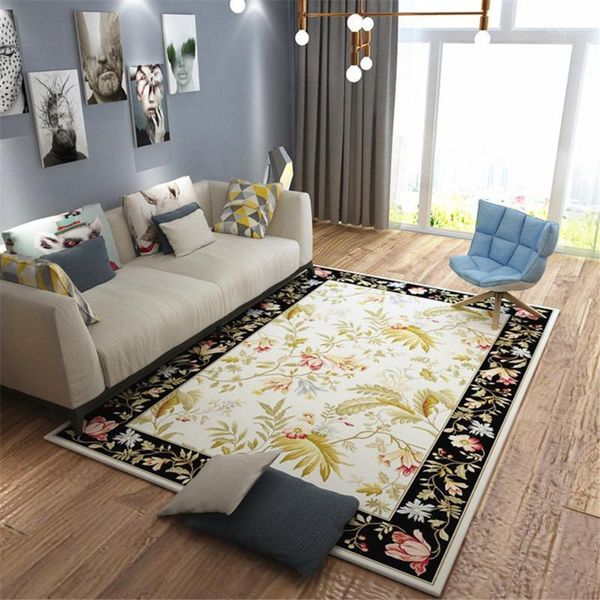 

europe classical flower plant carpet living room anti slip floor carpet floral rug bedroom sofa big size1