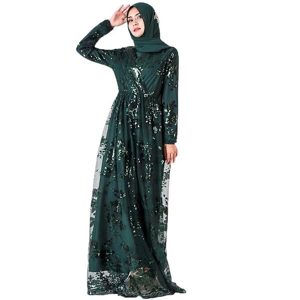 

sequin abaya arabic muslim dress women vestidos hijab robe dubai dress kaftan turkey islamic clothing caftan marocain dresses, Red