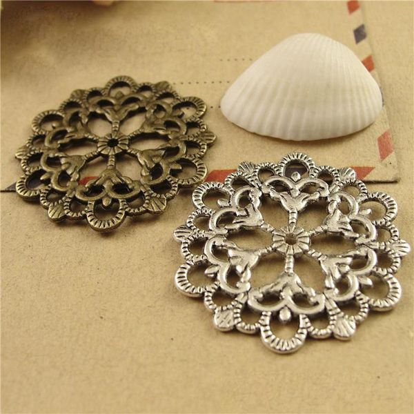 

20pcs bronze 29mm round flower motif charms pendants accessories for wholesale jewelry making findings diy h jllbgr, Black