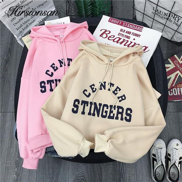 

hirsionsan harajuku letter printed sweatshirts women warm casual loose hoodies streetwear korean oversized pink outwear 1, Black