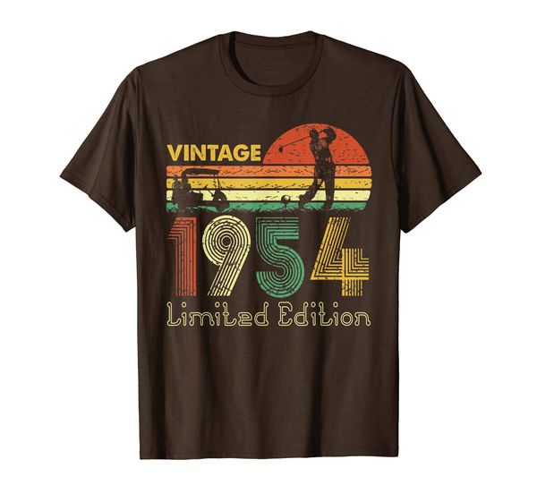 

mens 65th birthday gift vintage 1954 limited edition golf sports t-shirt, White;black