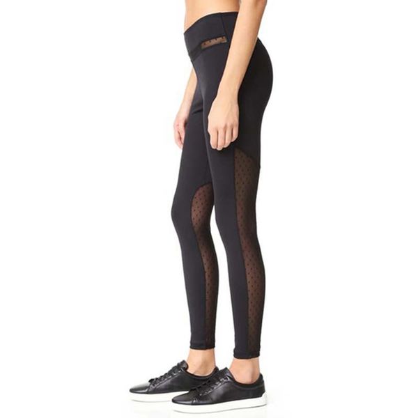 

yoga outfits fit mesh stitching sport pants workout running tight leggings trousers fitness gym dance, White;red