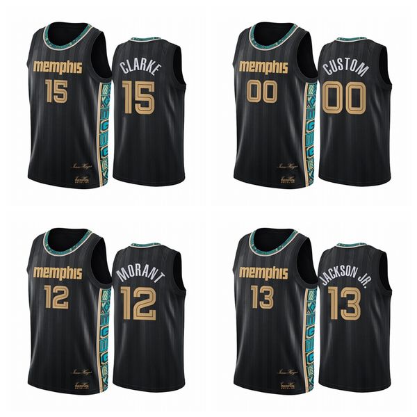 

men print memphisgrizzlies12 morant 20-21 city basketball jersey, Black;red