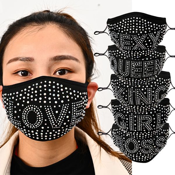 máscara facial rainha sexy patrão máscaras de malha coloridas do diamante de Bling máscara do partido grade strass máscara sexy lavável net oco para mulheres