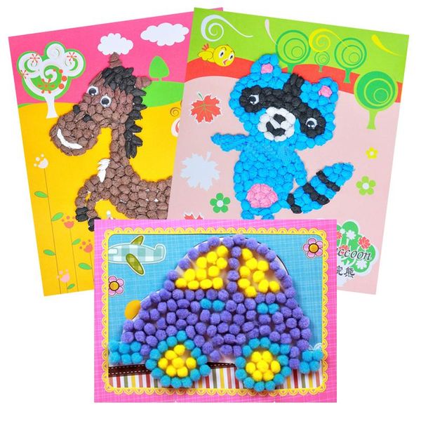 

diy brain game handmade origami painting pompom painting and buttons paste painting for children's entertainment lxx wmtwkr