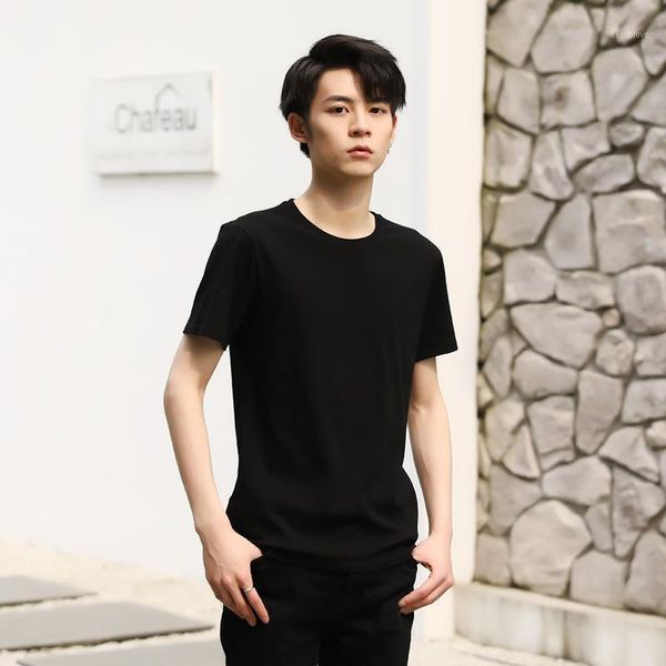 

fashion mens t shirts short sleeve t-shirt mens solid casual cotton tee shirt summer clothing1, White;black