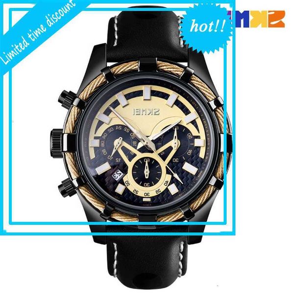 

time beauty new luminous satch timing waterproof fashion large dial business men's quartz watch, Slivery;brown