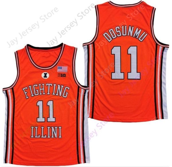 2020 2021 New Illinois Fighting Illini 11 Ayo Dosunmu Jersey NCAA Collge Basketball Jerseys ...