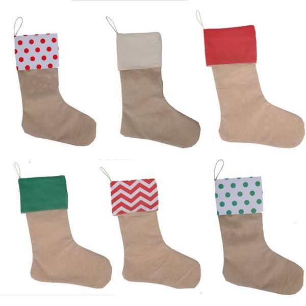 

factory9d7ochristmas factorya3sd2020 gift 45*30cm bags canvas xmas stocking large size plain burlap decorative socks b
