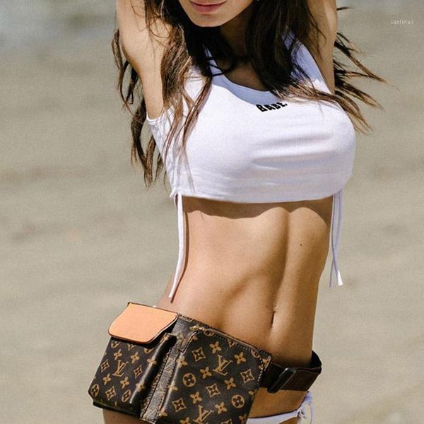 

crop shirt ladies women summer sleeveless tank white letter vest fitness1