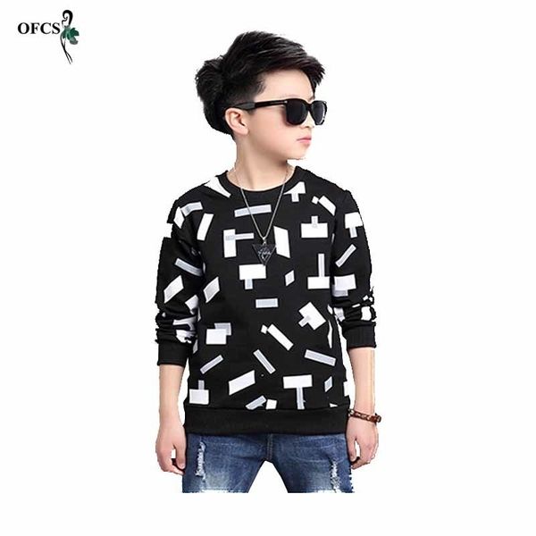

trendy o-neck long sleeve t-shirts boys cotton plaid sweater children pullovers kids casual clothes fall clothing retail 8t 201128, Blue