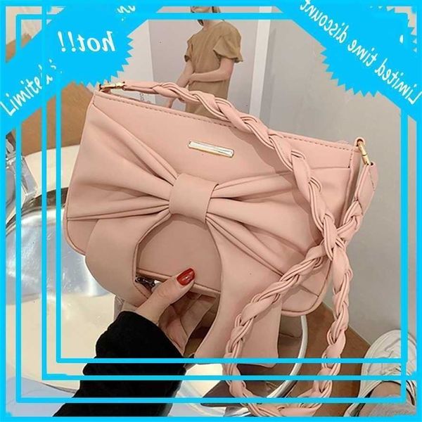 

women new royal bow handbag pu learn solid rits bags fashion all-match flushed shoulder tape ladies underarm bag