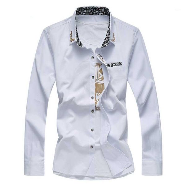 

four seasons men's solid color embroidered long sleeve shirt gentleman business shirt and groom tuxedo1, White;black