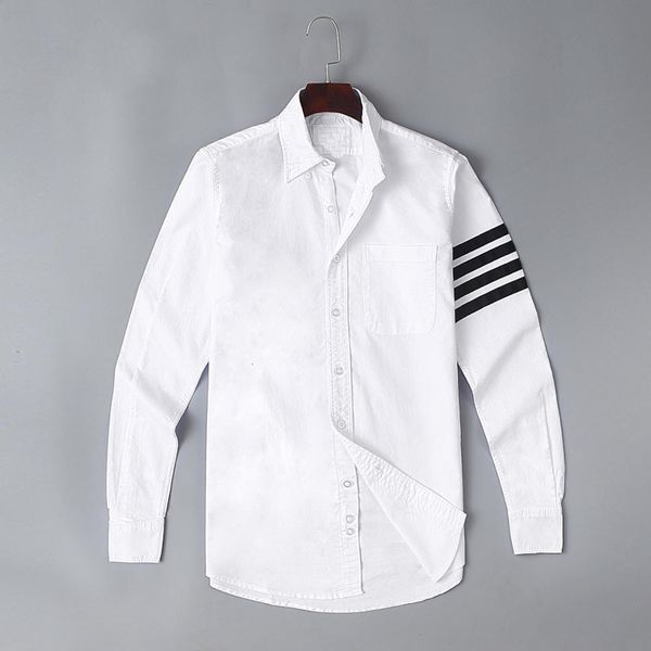 

oxford 2021 new classic grey stripe cotton fashion shirts pocket shirt long sleeves 2xl # m49 oeiu, White;black