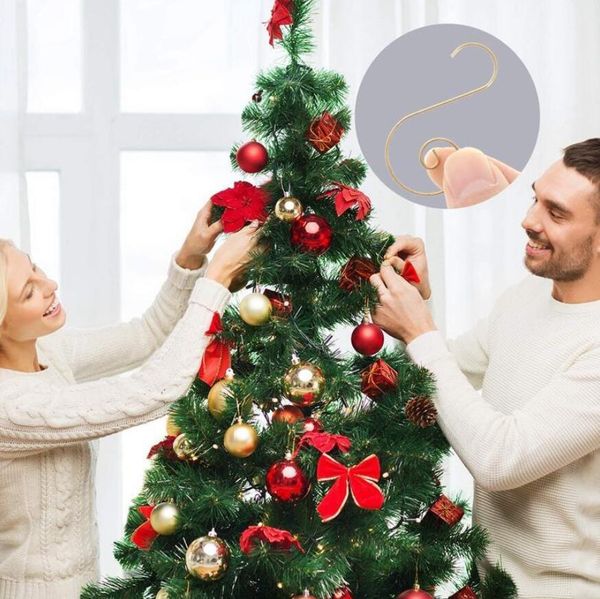 

christmas tree decoration hook s-shaped hangers christmas ornament hook for party birthday christmas tree decorations 4 colors