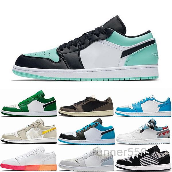 

2021 new unc light smoke grey jumpman 1 1s mens low basketballs shoes travis scotts chicago obsidian black toe shattered trainers sdf5