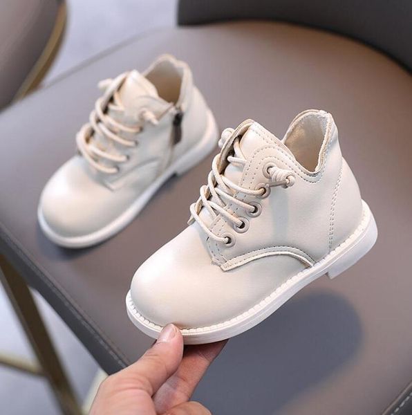 

size 21 30 children martin boots leather waterproof baby boys girls sport shoes fashion princess boots kids snow boots sqceub, Black