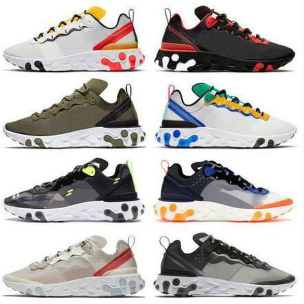 

quality women mens react element 55 87 running shoes bred hyper pink game royal blue red tour green yellow trainers sneakers