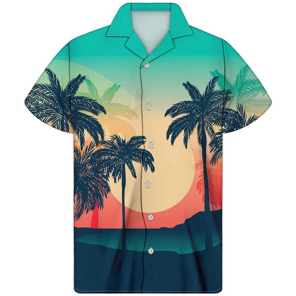 

2020 hawaiian men's short sleeve large cuban collar shirt summer, White;black