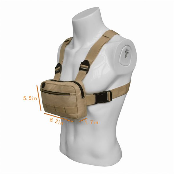 

nylon tactical chest rig hunting running molle bag shoulder pack mobile phone holder bag case outdoor camping hiking bags