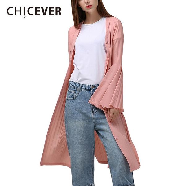 

chicever casual windbreaker for women v neck flare long sleeve knitting cardigans oversize windbreakers female 2021 fall clothes, Tan;black