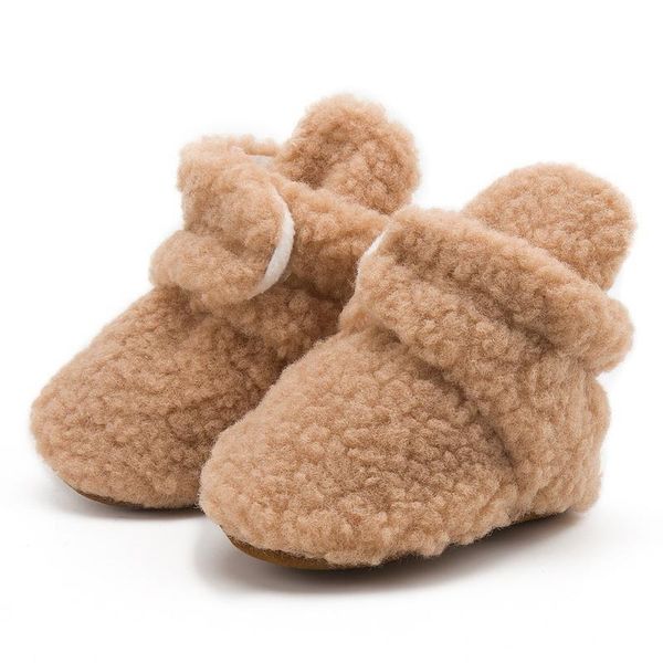 

newborn baby boy girl soft-soled coral fleece winter warm crib shoes infant first walking footwear toddler boots 0-18m