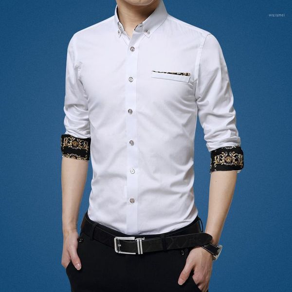 

casual social formal shirt men long sleeve shirt business slim office male cotton mens dress shirts white 4xl 5xl1, White;black