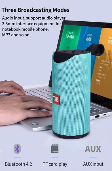 

tg bluetooth speaker portable outdoor loudspeaker wireless mini column 3d 10w stereo music surround support fm tf card