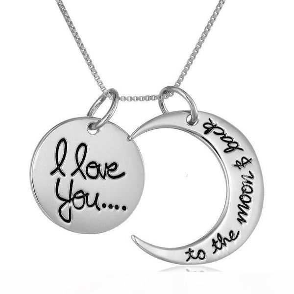 

the i love you to moon 4styles and back necklace lobster clasp pendant necklaces