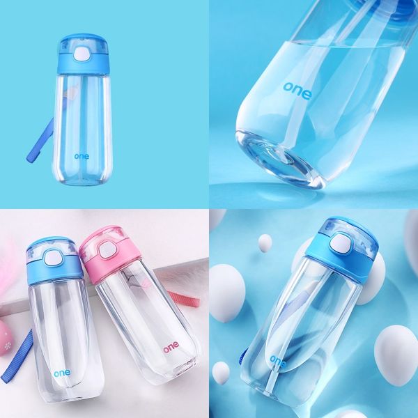 

students 500ml straw cups boys girls outdoors portable transparent plastic water bottle high capacity new arrival 8yya j2
