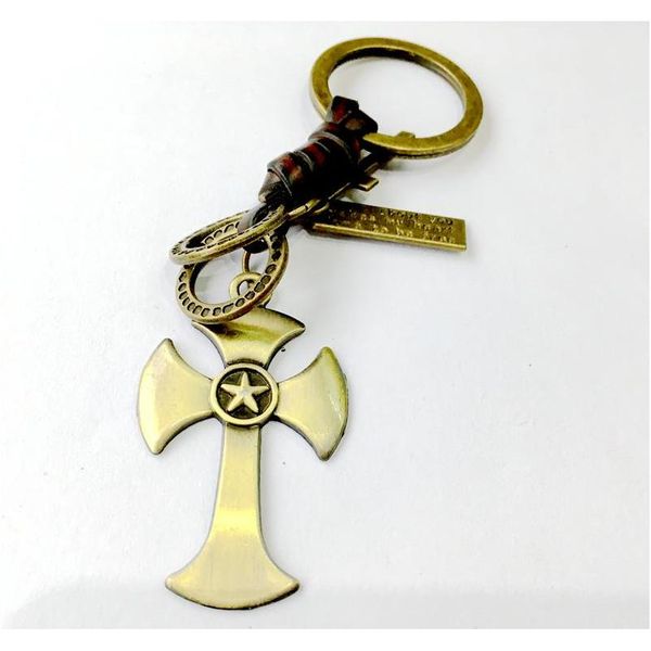 

new arriver retro 20pcs lots mix style cowhide leather key ring copper key chain fashion key ring jewe wmtnys footballshoe, Slivery;golden