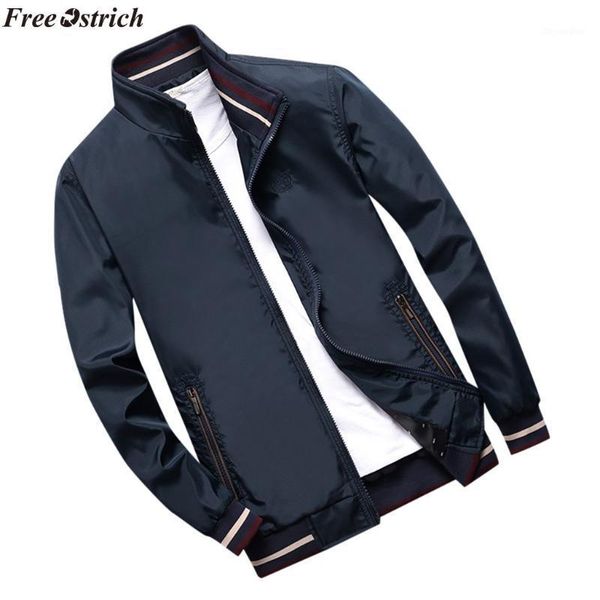 

ostrich men jacket 2020 men's casual fashion pure color zipper pocket outdoor sport jacket coat,windproof1, Black;brown