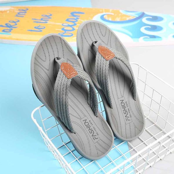 

men summer slippers beach men flip flops slipper tenis masculino platform sandal skid-proof soft comfortable shoes, Black