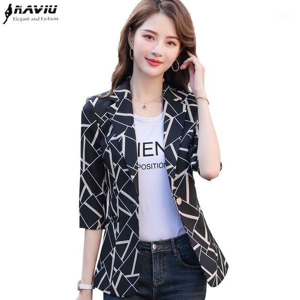

new fashion women plaid blazer short coat 2020 spring casual for office ladies formal workwear1, White;black