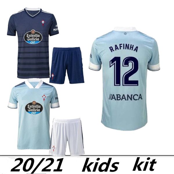 

kids 20 21 celta vigo soccer jerseys iago aspas 2020 2021 celta de vigo rafinha camiseta de futbol s.mina football shirt, Black