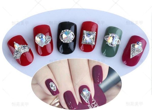 

3d nail jewelry decoration nails art glitter rhinestone for manicure color gem design bowknot nail accessor jllkfh rimmer, Silver;gold