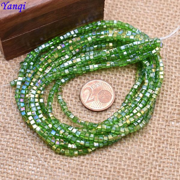 

45 plating colors 2mm 195pcs faceted spacer crystal beads cube charm square glass beads for jewelry making diy accessories bbypsk bwkf