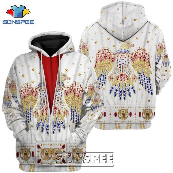 

sonspee cosplay singer elvis presley men's hoodies tracksuit vintage 3d print casual hip hop funny coat mens sweatshirt 201020, Black