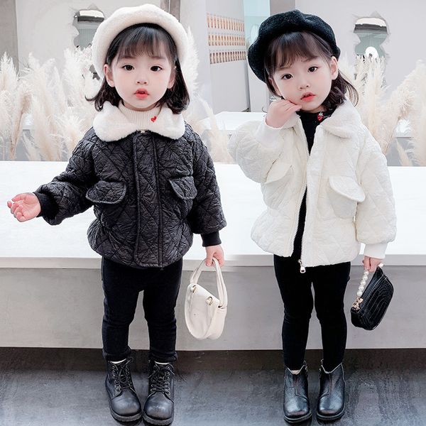 

girls' and cotton padded clothes korean edition winter 2020 children's down jacket, Blue;gray