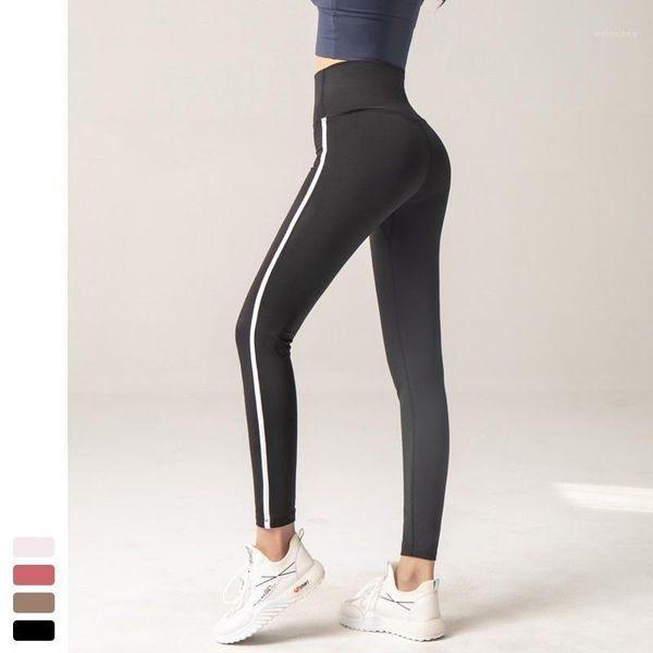 

yoga outfits woman high waist pants stretchy hips up running breathable cycling leggings elastic athletic slim fit tight trousers1, White;red