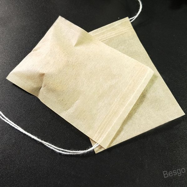 100 шт. 7 * 9см Ситание чая Сумка Сумка Drawstring Paper Чайные пакеты Кухни Кухонные Одноразовые Специи Фильтр Сумки Кофе Остаток Фильтры BH4451 Wly