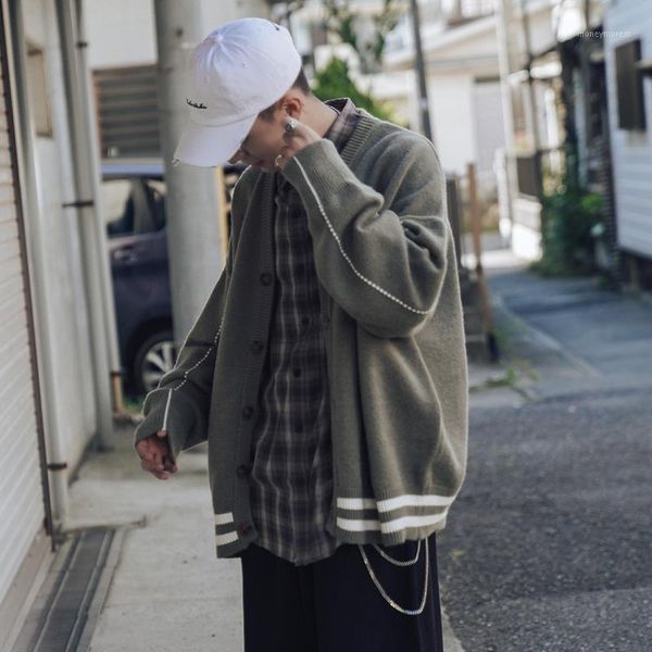 

men's sweaters korean style man casual loose cardigan winter knitted harajuku long sleeve pull hiver men's clothing db60m1, White;black