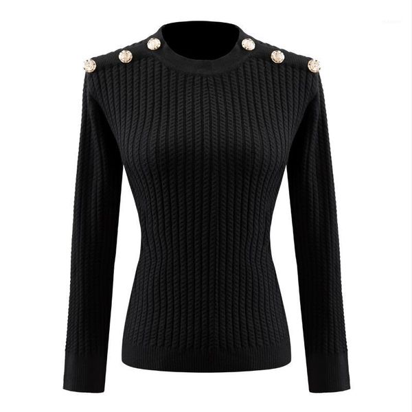 

classic designing women black & white pullovers buttons kniting sweaters spring stretchy casual sweaters1, White;black