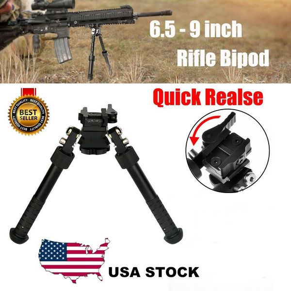 V8 Riflescope Bipé Bipés Táticos para Rifle de Caça Retorno de Mola Ajustável com Adaptador Acessórios de Caça Acessórios de Rifle de Ar