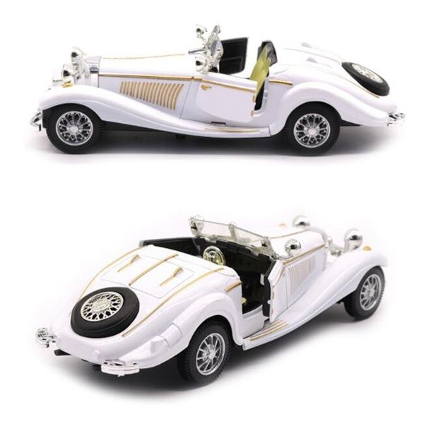

white color 1:28 scale 16.8cm metal alloy diecasts 500k classic pull back 1936 car model vehicles model toys f kids collection y200109